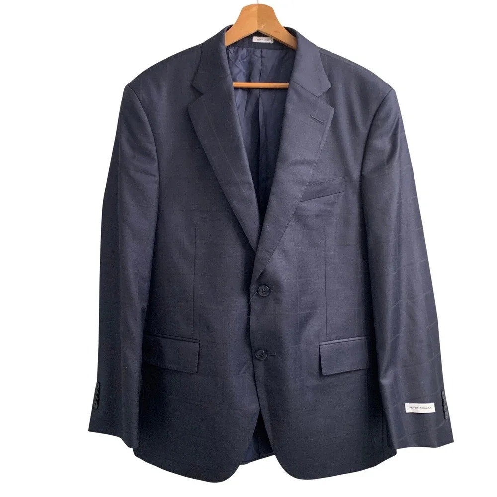 NWT Peter Millar Flynn Classic Fit Navy Wool Suit Jacket